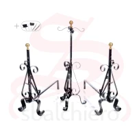 GIANT WROUGHT IRON ANDIRONS SET OF 2