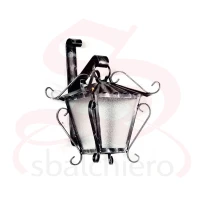 WROUGHT IRON LANTERN WITH ARM LARGE