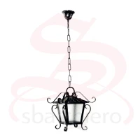 WROUGHT IRON LANTERN WITH CHAIN SMALL