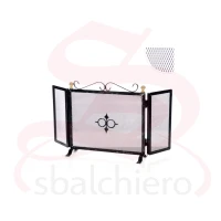 WROUGHT IRON FIREPLACE SCREEN WITH DOORS