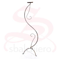 WROUGHT IRON SMALL SHAPED CANDLE HOLDER 28 CM