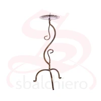 WROUGHT IRON SMALL SHAPED CANDLE HOLDER 28 CM