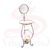 BAROQUE CERAMIC SET SUPPORT WITH ROUND MIRROR