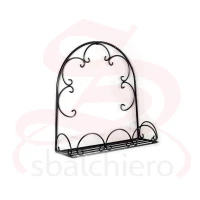 WROUGHT IRON WALL PLANT STAND WITH ARCH